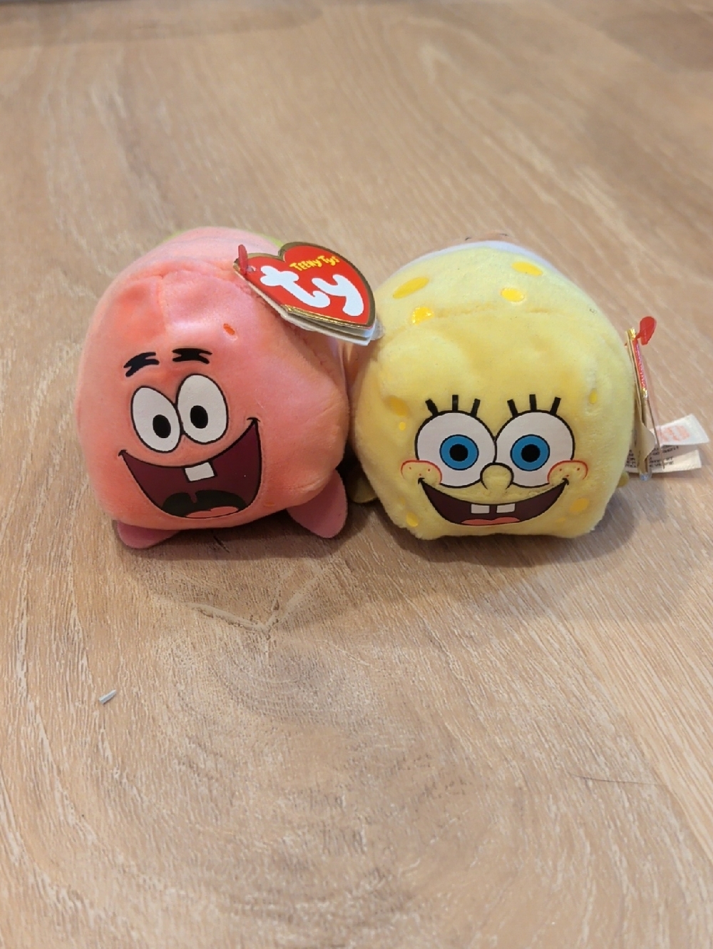 Ty SpongeBob & Patrick Mini Plush Pair - Yellow & Pink